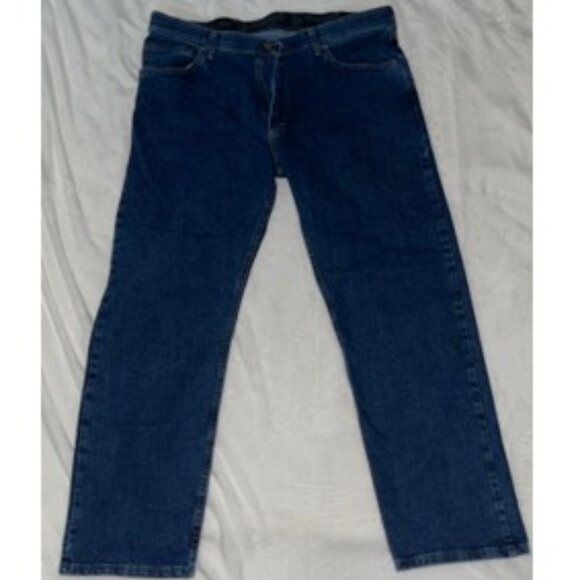 Wrangler Jeans Men 36x29 Blue Denim Regular Fit Stretch Pockets Premium Quality - Picture 1 of 10